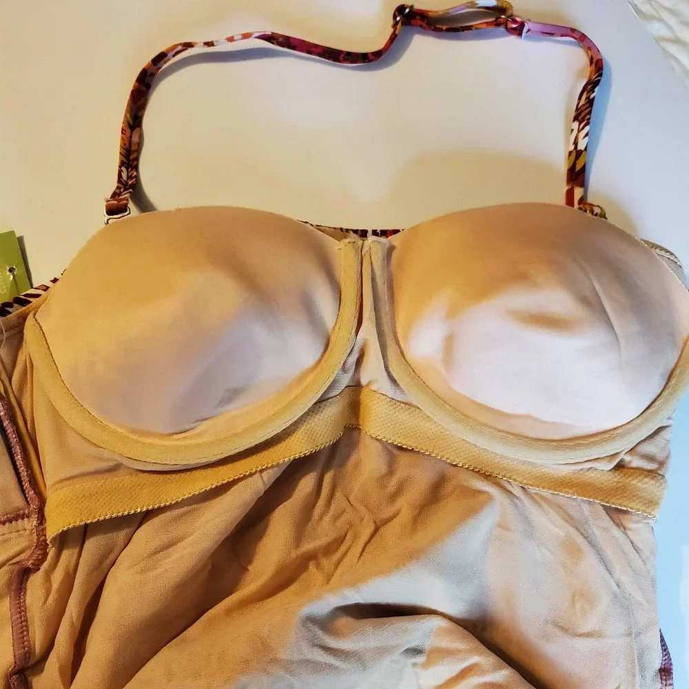 NWT Garnet Hill Spice Print 1 pc Swimsuit Size 12 - Picture 7 of 8